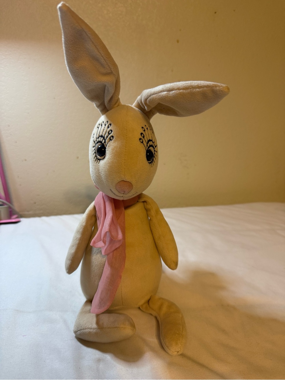 Jellycat Cream Brigitte Rabbit with Pink Scarf
